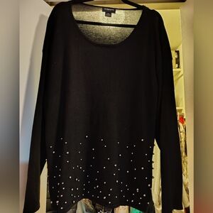 Liz Claiborne Black Sheer Top